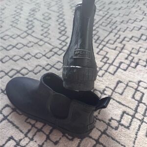 Sperry Womens Black Gloss Chelsea Rain Boot
